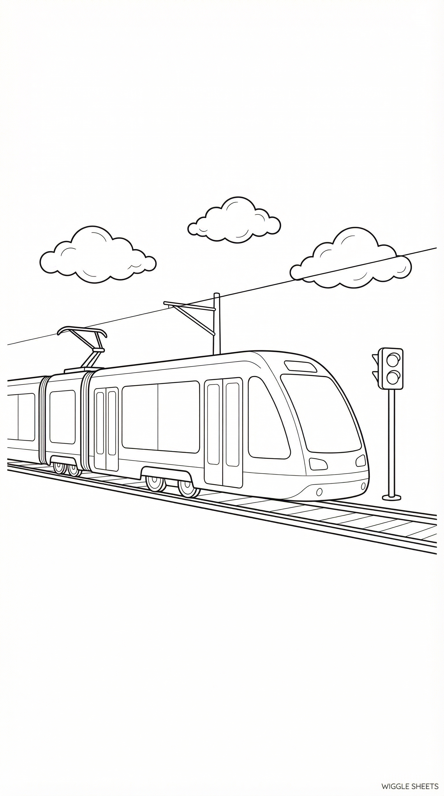 Modern Electric Train Coloring Page